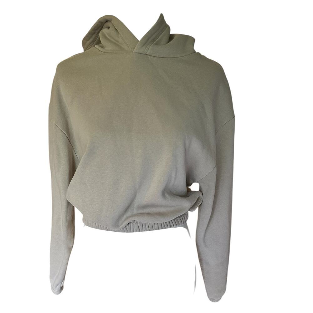Zara Tan Hooded Crop Sweatshirt Small